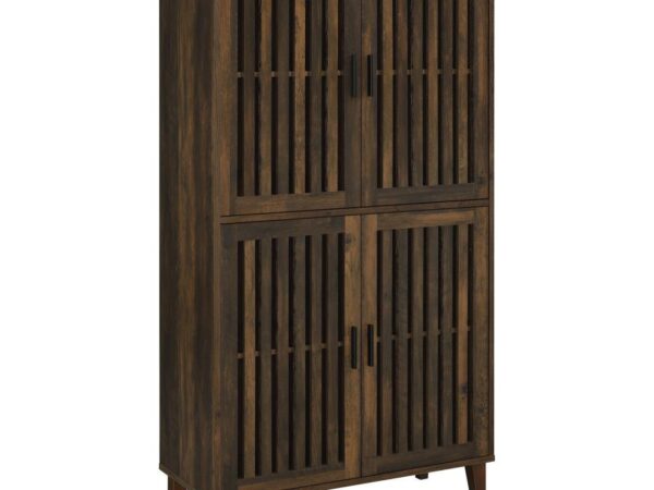 Elouise 4-door Engineered Wood Tall Accent Cabinet Dark Pine