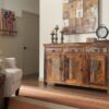 Harper 3-door Solid Reclaimed Wood Accent Cabinet Brown