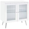 Nieta 2-door Engineered Wood Accent Cabinet White High Gloss