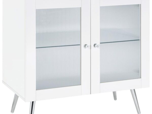 Nieta 2-door Engineered Wood Accent Cabinet White High Gloss