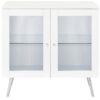 Nieta 2-door Engineered Wood Accent Cabinet White High Gloss
