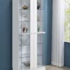 Cabra 4-door LED Curio Display Cabinet White High Gloss