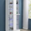 Cabra 4-door LED Curio Display Cabinet White High Gloss