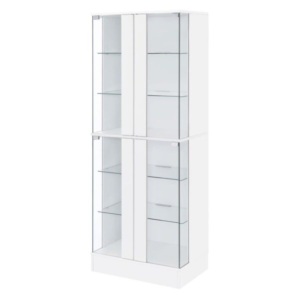 Cabra 4-door LED Curio Display Cabinet White High Gloss