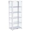Aero 5-shelf Display Curio Cabinet with LED Lighting White