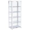 Aero 5-shelf Display Curio Cabinet with LED Lighting White