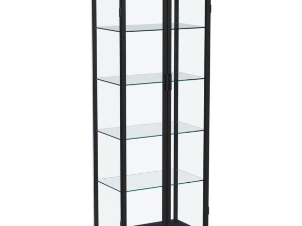 Aero 4-shelf Display Curio Cabinet with LED Lighting Black