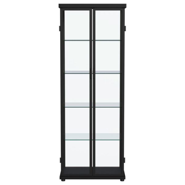 Aero 4-shelf Display Curio Cabinet with LED Lighting Black