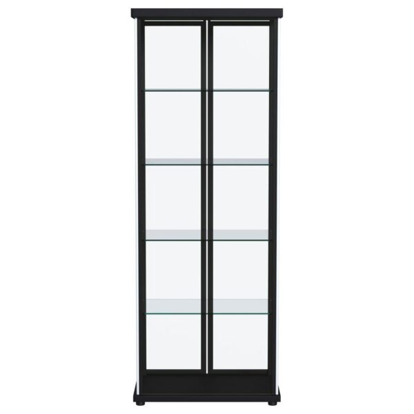 Aero 4-shelf Display Curio Cabinet with LED Lighting Black