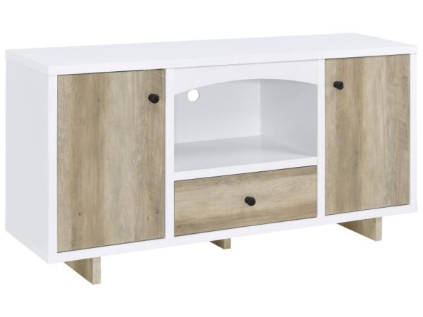 Dalton 2-door Storage Cabinet White and Distressed Pine