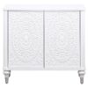 Cardella 2-door Mandala Accent Cabinet Distressed White
