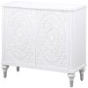 Cardella 2-door Mandala Accent Cabinet Distressed White