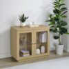 Tilbury 2-door Glass Front Accent Display Cabinet Light Oak