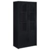 Riva 4-door Tall Accent Display Cabinet LED Lighting Black