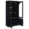 Riva 4-door Tall Accent Display Cabinet LED Lighting Black