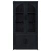 Riva 4-door Tall Accent Display Cabinet LED Lighting Black