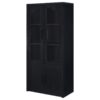 Riva 4-door Tall Accent Display Cabinet LED Lighting Black