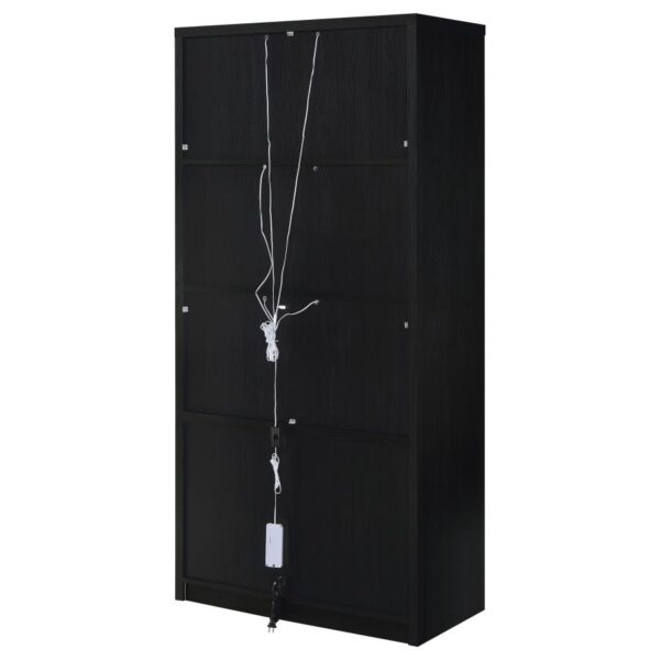 Riva 4-door Tall Accent Display Cabinet LED Lighting Black