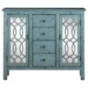 Rue 4-drawer Wood Trellis Accent Storage Cabinet Blue