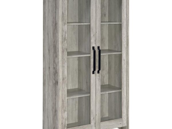 Alejo 2-door Engineered Wood Tall Cabinet Grey Driftwood