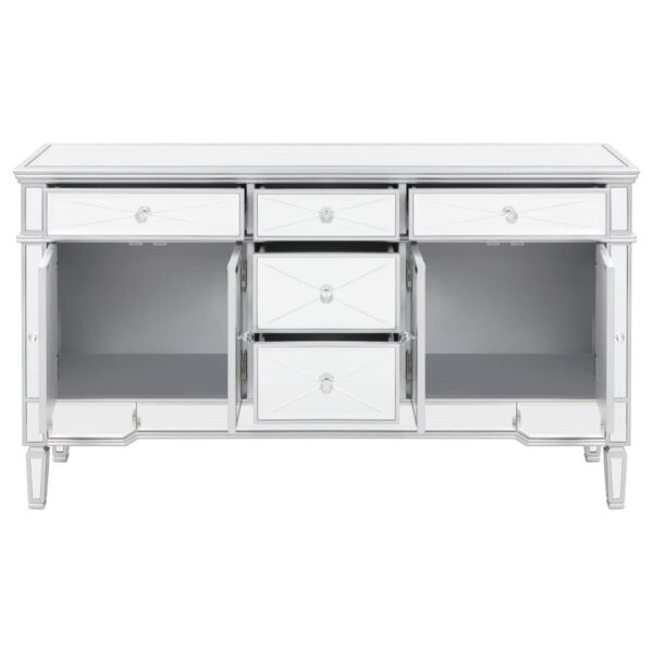 Duchess 5-drawer Mirrored Storage Accent Cabinet Silver