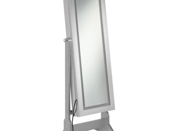 Moore Cheval Mirror with Jewelry Storage Silver