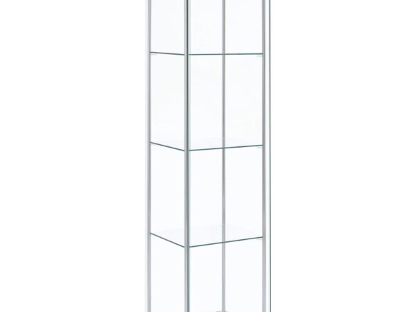 Bellatrix 4-shelf Clear Glass Curio Cabinet White