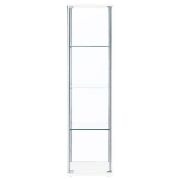 Bellatrix 4-shelf Clear Glass Curio Cabinet White