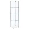 Bellatrix 4-shelf Clear Glass Curio Cabinet White