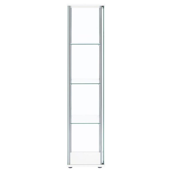 Bellatrix 4-shelf Clear Glass Curio Cabinet White