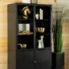 Santiago 4-door Metal Tall Storage Cabinet Matte Black