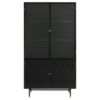 Santiago 4-door Metal Tall Storage Cabinet Matte Black