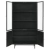 Santiago 4-door Metal Tall Storage Cabinet Matte Black