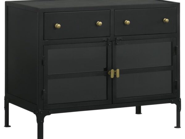 Sadler 2-drawer Metal Accent Storage Cabinet Matte Black