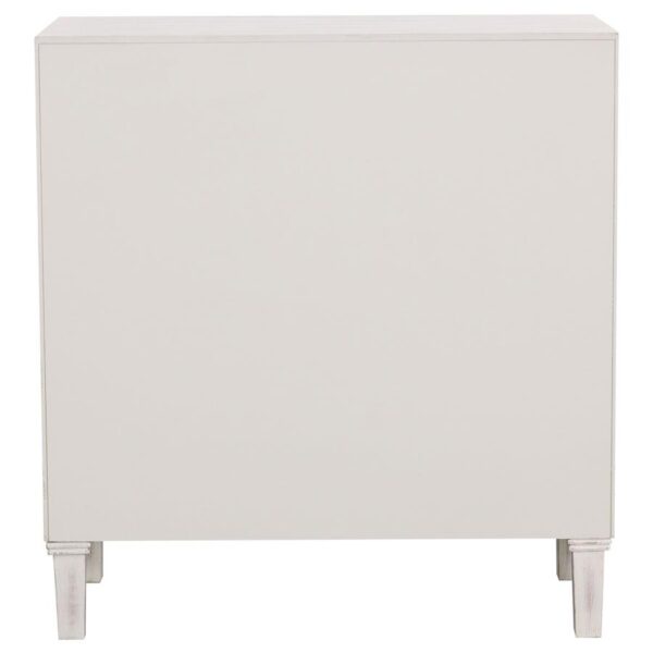 Clarkia Accent Cabinet with Floral Carved Door White