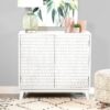 Gambon 2-door Wood Honeycomb Pattern Accent Cabinet White