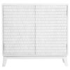 Gambon 2-door Wood Honeycomb Pattern Accent Cabinet White