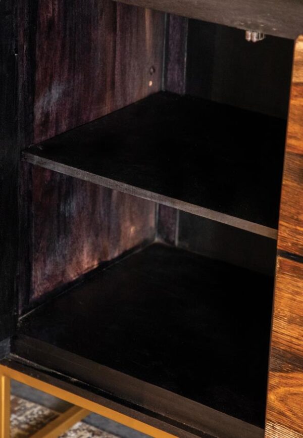 Zara 2-door 57-inch Wood Accent Storage Cabinet Black Walnut