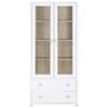 Hawthorne 4-shelf Glass Door Tall Cabinet with Drawers White