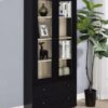 Hawthorne 4-shelf Glass Door Cabinet with Drawers Black