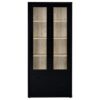 Hawthorne 4-shelf Glass Door Cabinet with Drawers Black