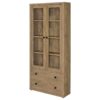 Hawthorne 4-shelf Glass Door Tall Cabinet with Drawers Mango