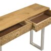 Draco 2-drawer Console Table Hand Carved Details Natural