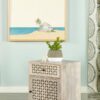 August 1-drawer Trellis Pattern Storage Cabinet White Washed