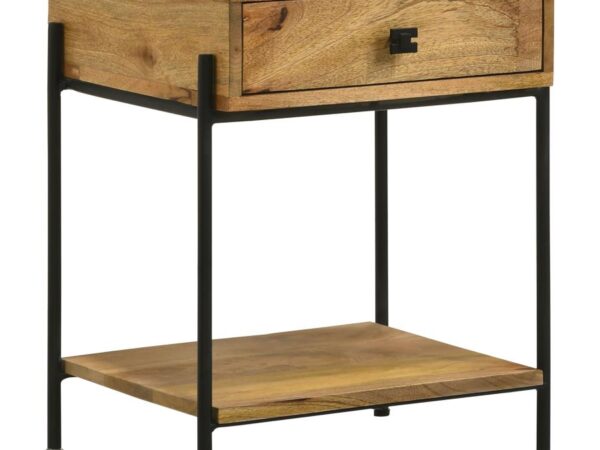 Declan 1-drawer Wood Accent Side Table Natural Mango