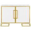 Elsa 2-door Wood Storage Accent Cabinet White and Gold