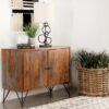 Macon 2-door Sheesham Wood Storage Accent Cabinet Grey