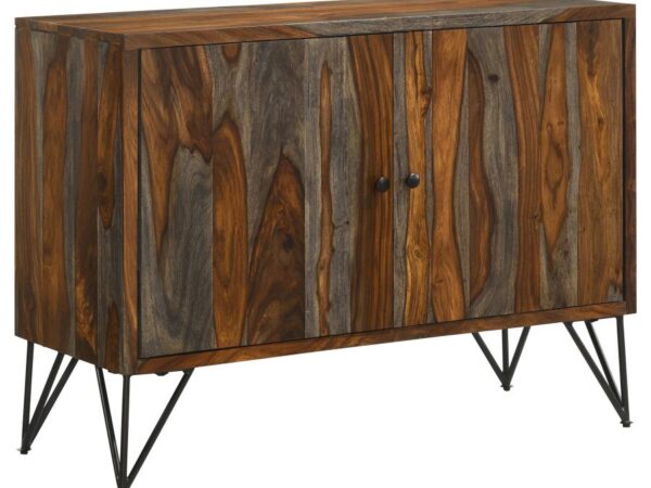 Macon 2-door Sheesham Wood Storage Accent Cabinet Grey