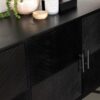 Riddell 4-door Wood Reeding Accent Cabinet Matte Black