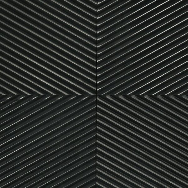 Riddell 4-door Wood Reeding Accent Cabinet Matte Black